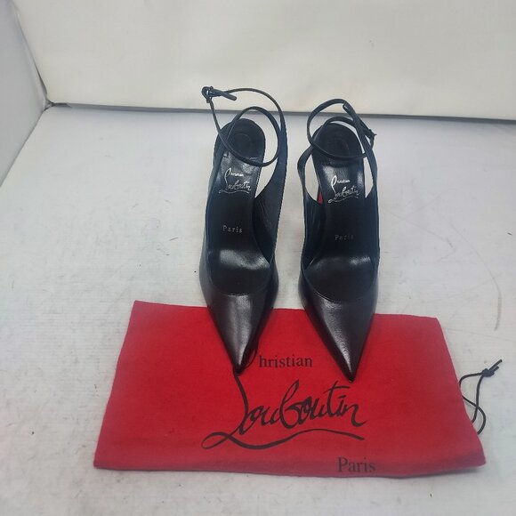 Christian Louboutin Black Strappy Condora Leather Heel Shoe - Picture 7 of 11